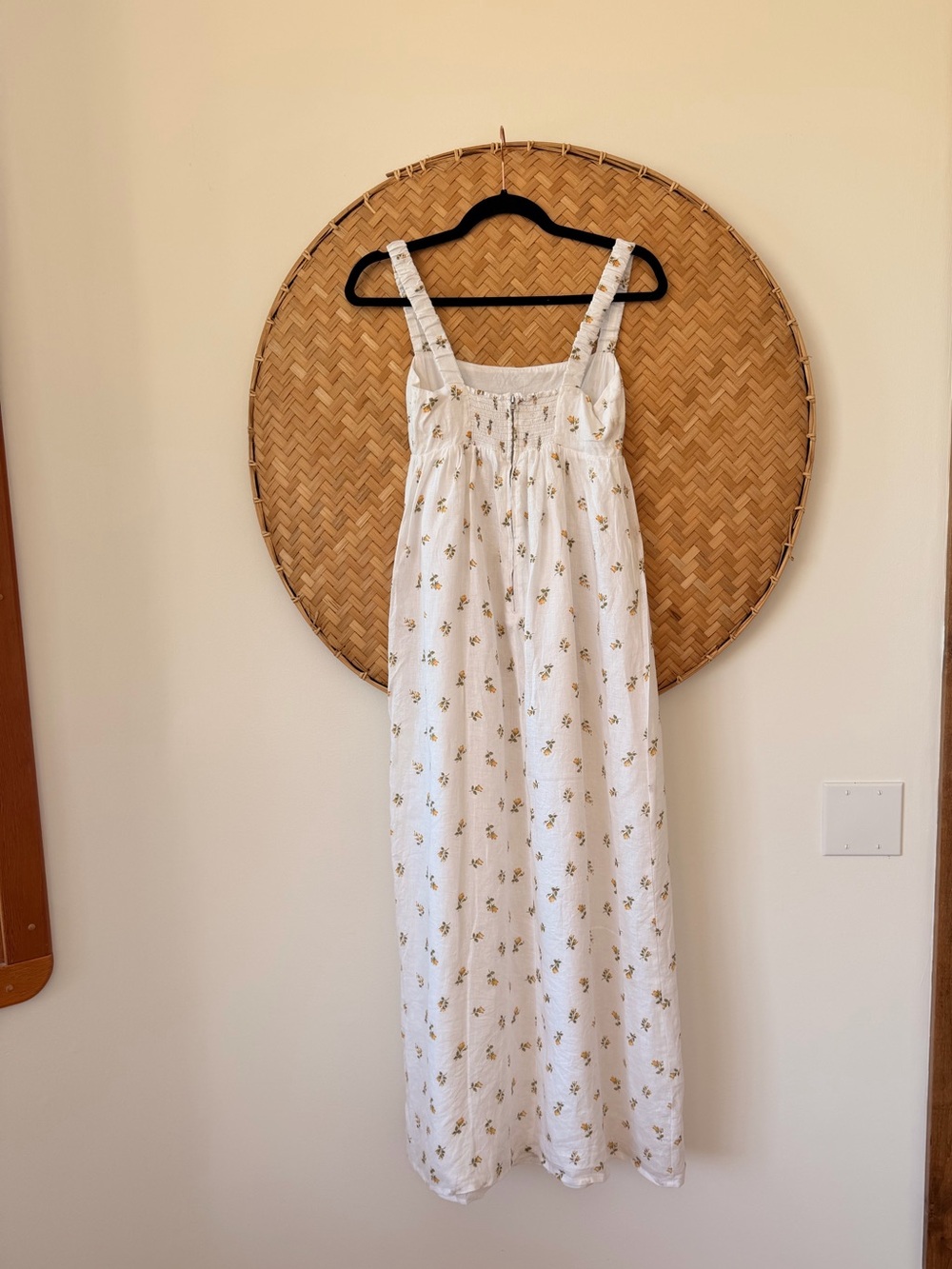 REFORMATION TANA FLORAL LINEN MAXI DRESS SMOCKING RUCHED STRAPS BOHO EUROSUMMER - Picture 10 of 15
